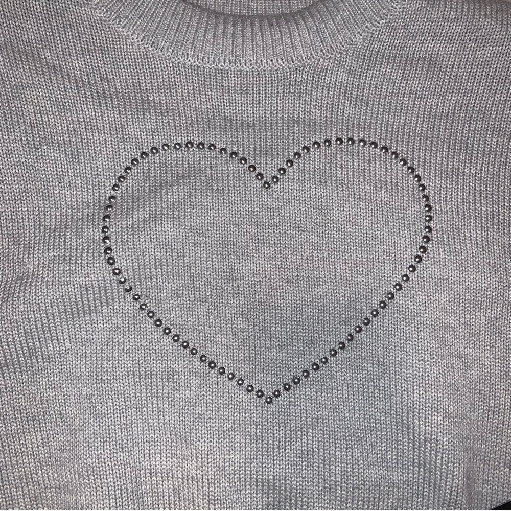 NWT NYC MADDEN BLING HEART SWEATER SMALL - Picture 5 of 7